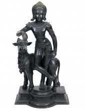 INDIAN KRISHNA BRONZE FIGURE W