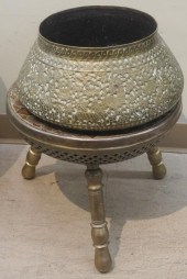 INDIAN METAL STOOL AND BRASS P
