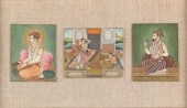 INDIAN MINIATURE TRIPTYCH ON B
