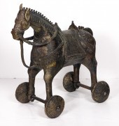 INDIAN MIX METAL HORSE FIGURE