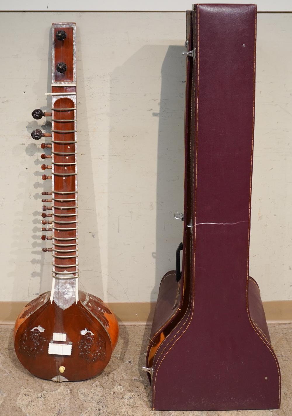 INDIAN MOTHER-OF-PEARL INLAID SITAR