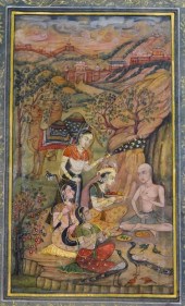 INDIAN MUGHAL PAINTING OF QUEE