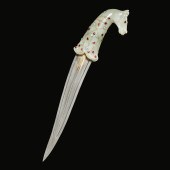 INDIAN MUGHAL-STYLE JADE HILTE