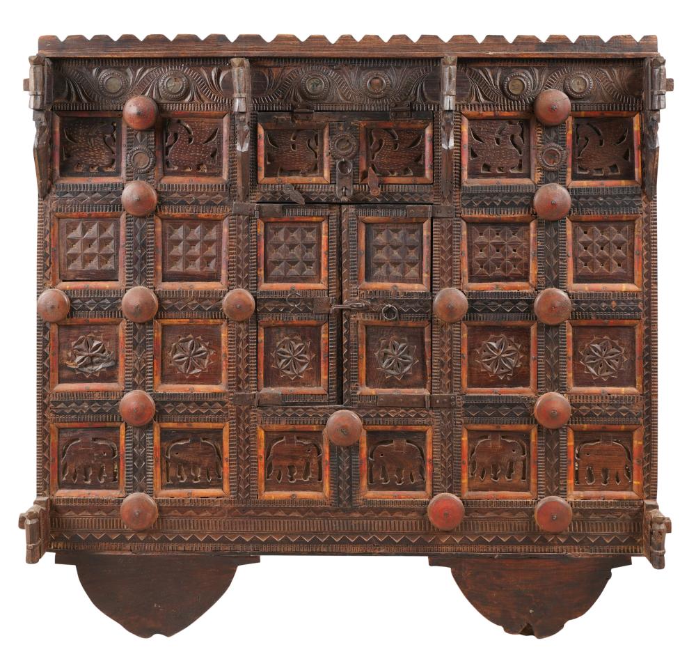 INDIAN PAINTED AND CARVED WOOD