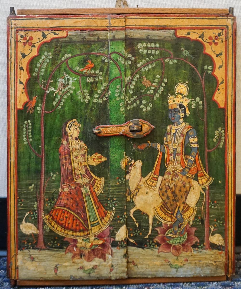 INDIAN PAINTED WOOD HANGING DOOR