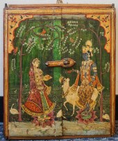 INDIAN PAINTED WOOD HANGING DO