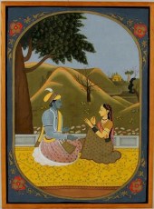 INDIAN PAINTING OF RADHA & KRI