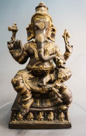 INDIAN PARTIAL PATINATED BRASS