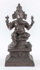 INDIAN PATINATED BRASS GANESHA