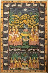 INDIAN PICHWAI PAINTING WITH K