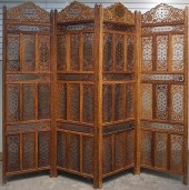 INDIAN PIERCED TEAK FOUR FOLD