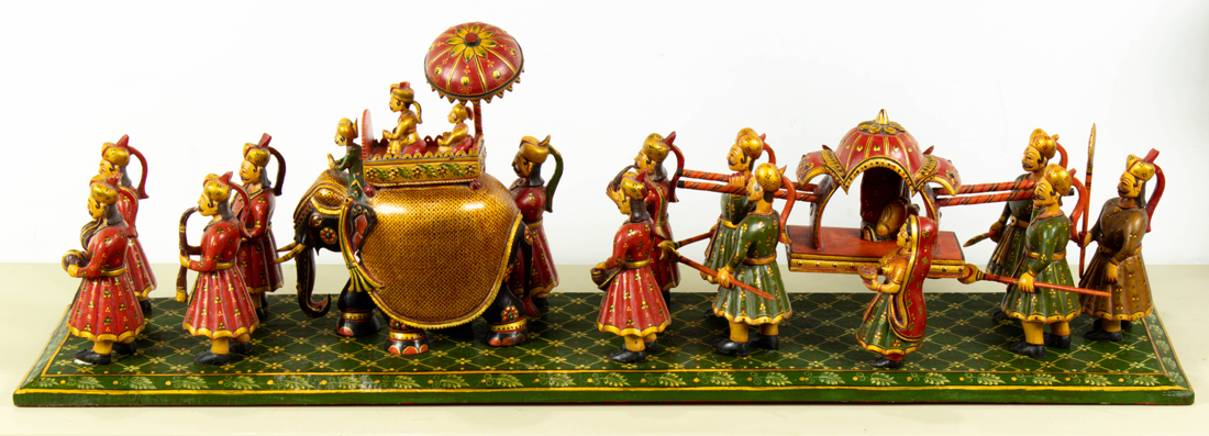 INDIAN POLYCHROME DECORATED