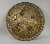 INDIAN REPOUSSE BRASS SHIELDIn