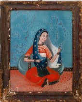 INDIAN REVERSE PAINTING ON GLA