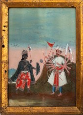 INDIAN REVERSE PAINTING ON GLA