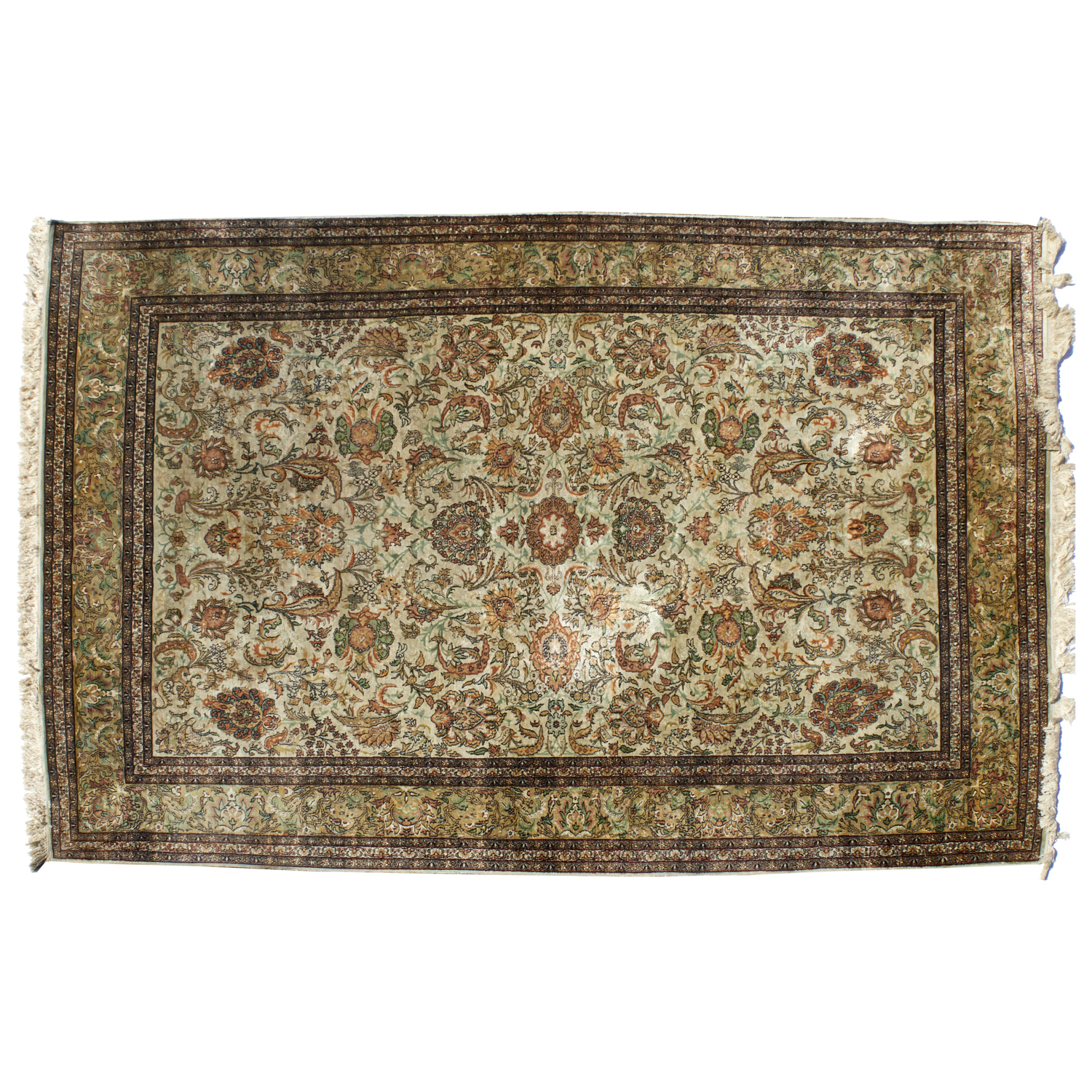 INDIAN SHAH ABBAS STYLE SILK CARPET