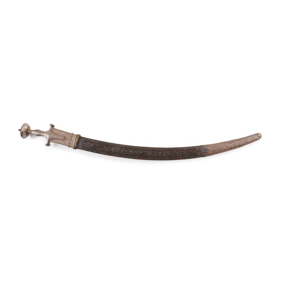 INDIAN SILVER-INLAID STEEL TULWAR