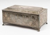 INDIAN SILVER-PLATED TABLE BOX