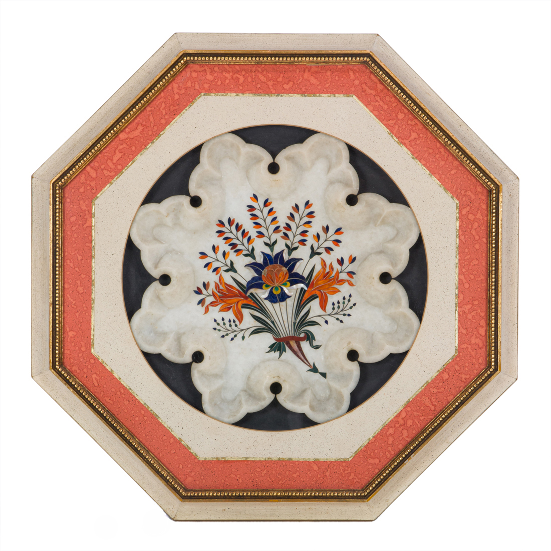 INDIAN STONE INLAID ALABASTER PETAL