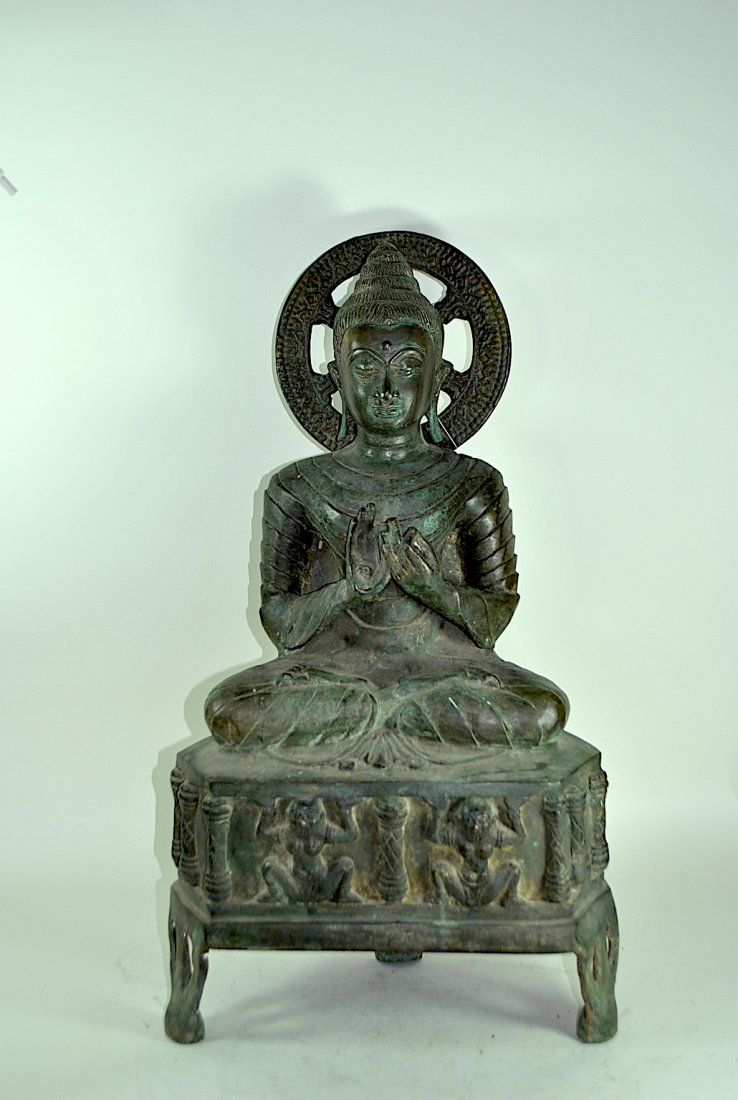 INDIAN STYLE BRONZE BUDDHA25"H