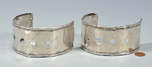 INDIAN TRADE SILVER ARM BANDSPair