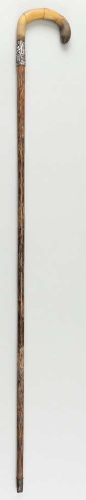 INDIAN WALKING STICK WITH SILV