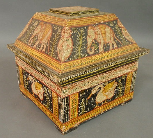 Indian wallpapered box late 19th c.