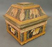 Indian wallpapered box late 19