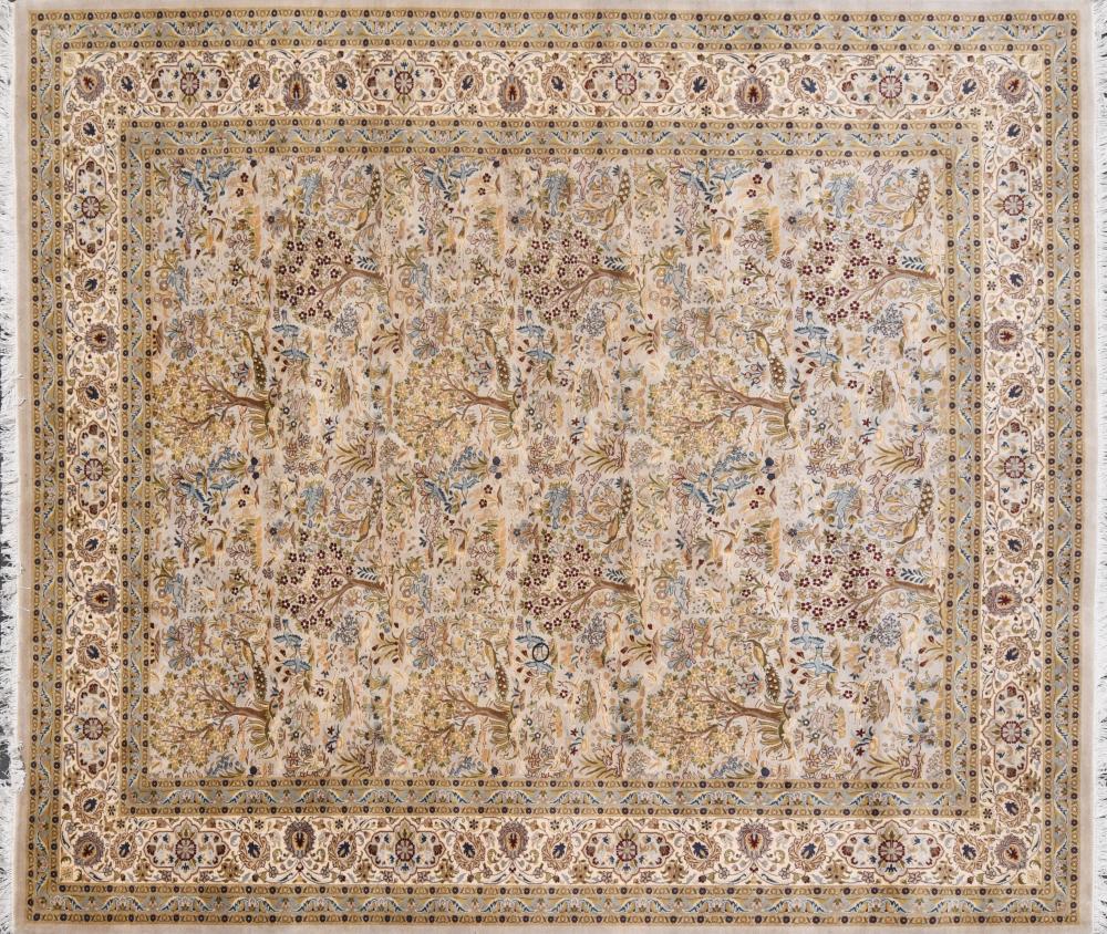 INDIAN WOVEN KASHAN ANIMAL AND