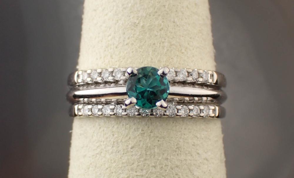 INDICOLITE, DIAMOND AND WHITE