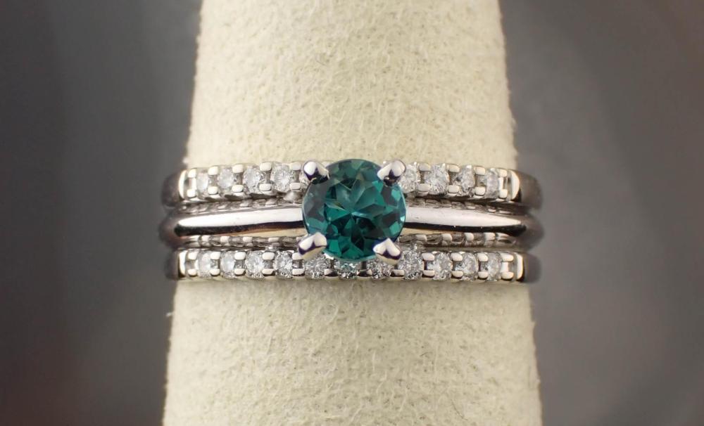 INDICOLITE, DIAMOND AND WHITE