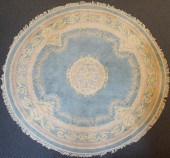 INDO-AUBUSSON OVAL RUG, D: 9 F