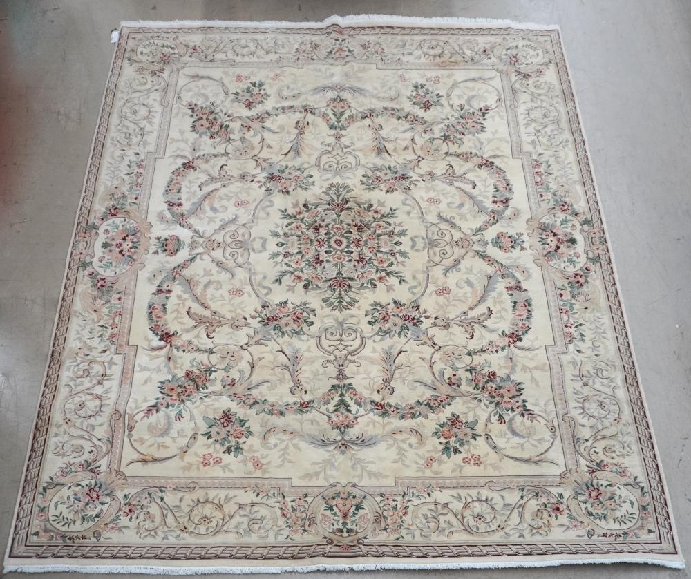 INDO-AUBUSSON RUG, 11 FT 11 IN X