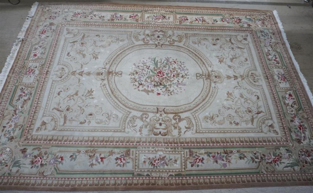INDO-AUBUSSON RUG, 13 FT 4 IN X 9