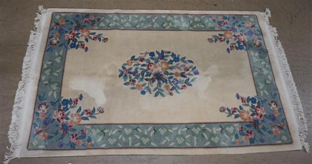 INDO-AUBUSSON RUG, 8 FT 9 IN X 5 FT