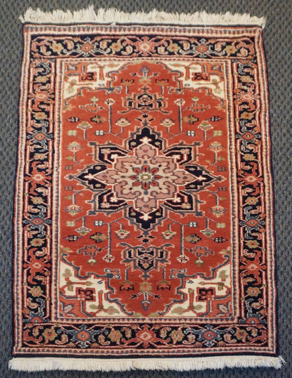 INDO-HERIZ RUG, 4 FT 10 IN X 3 FT 3