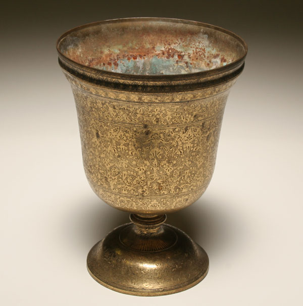 Indo-Persian brass jardiniere;