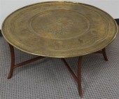 INDO-PERSIAN CHASED BRASS TRAY