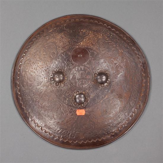 Indo-Persian chased steel buckler