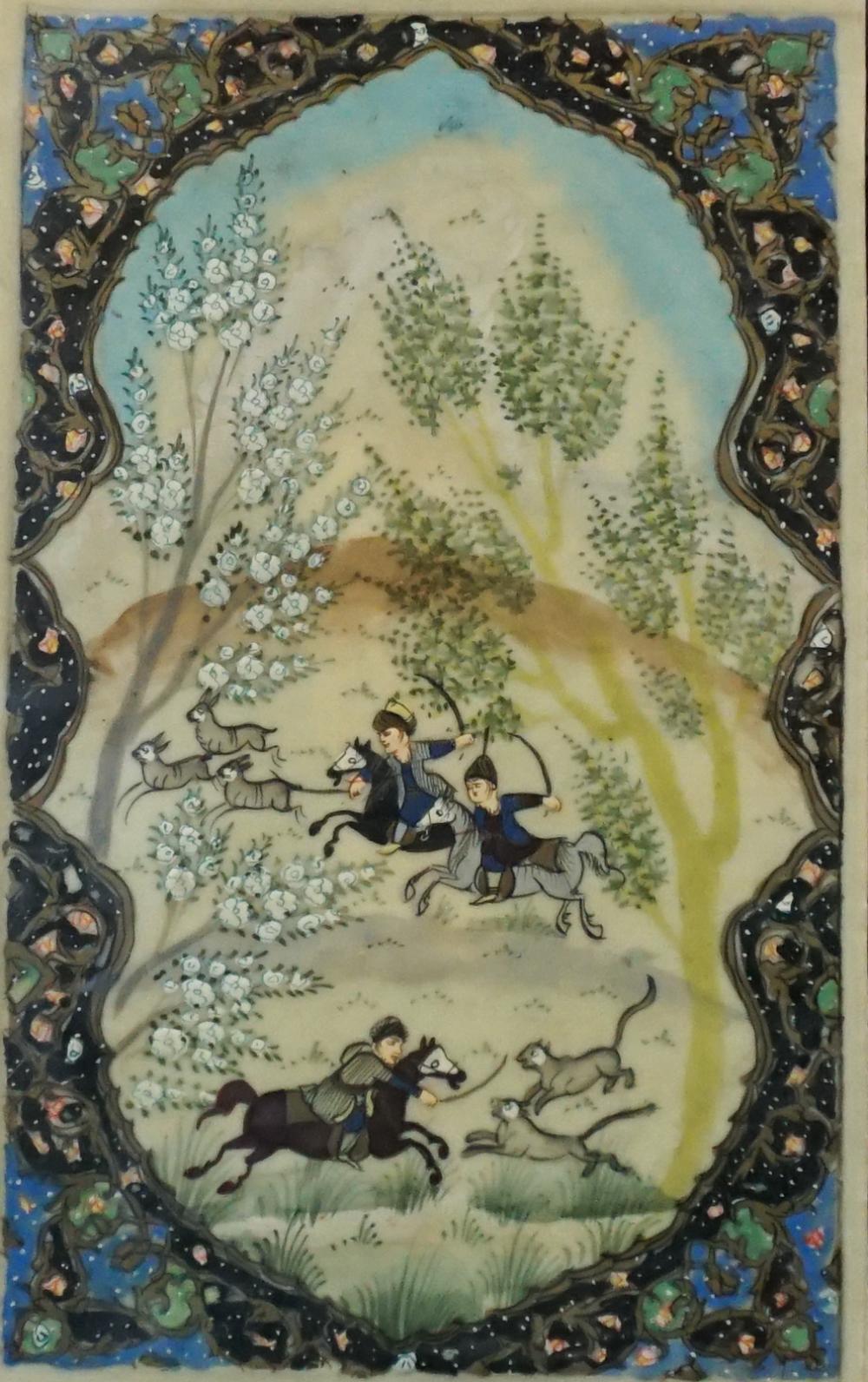INDO-PERSIAN MINIATURE HUNT SCENE