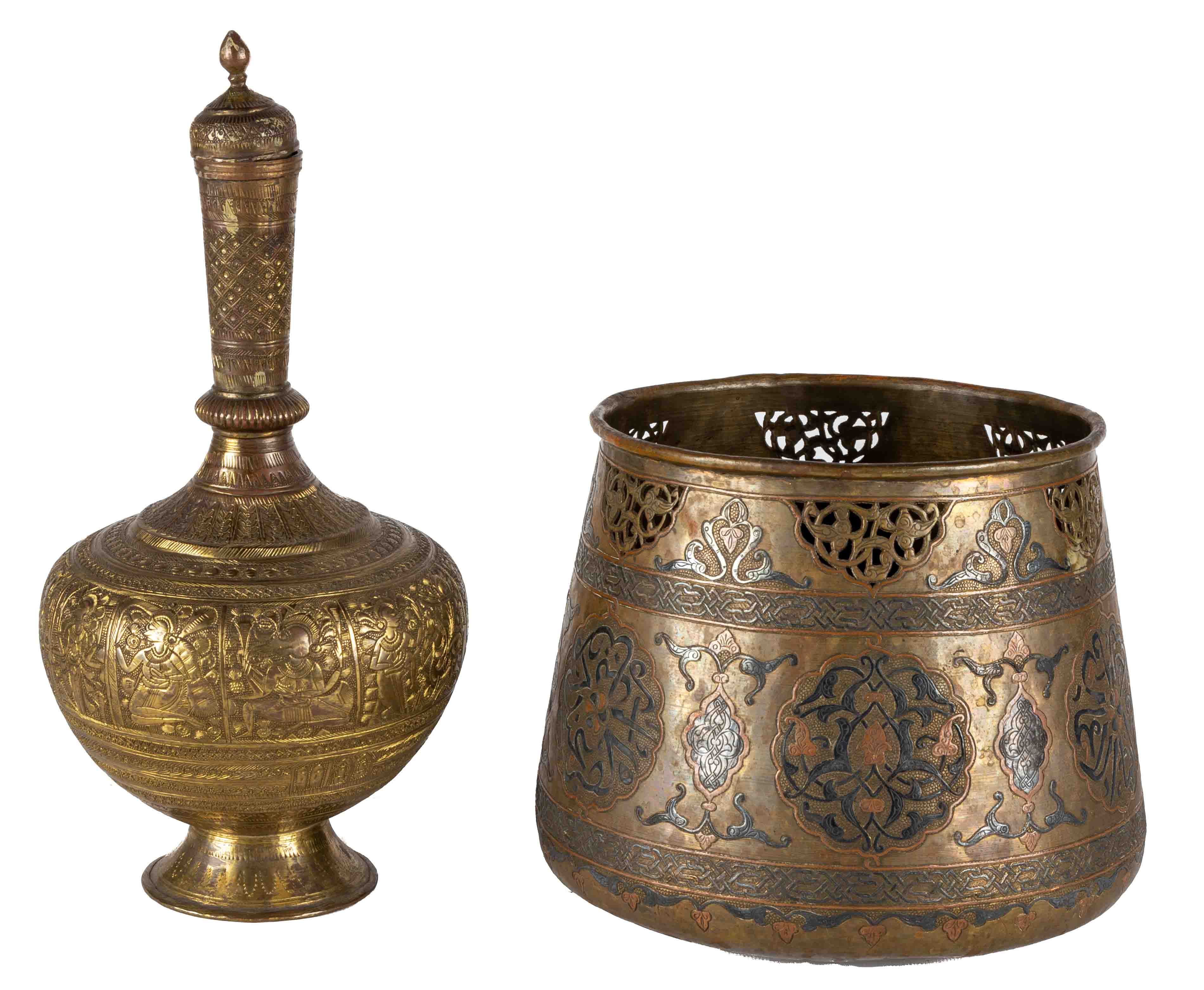 INDO PERSIAN MIXED METAL BOWL AND