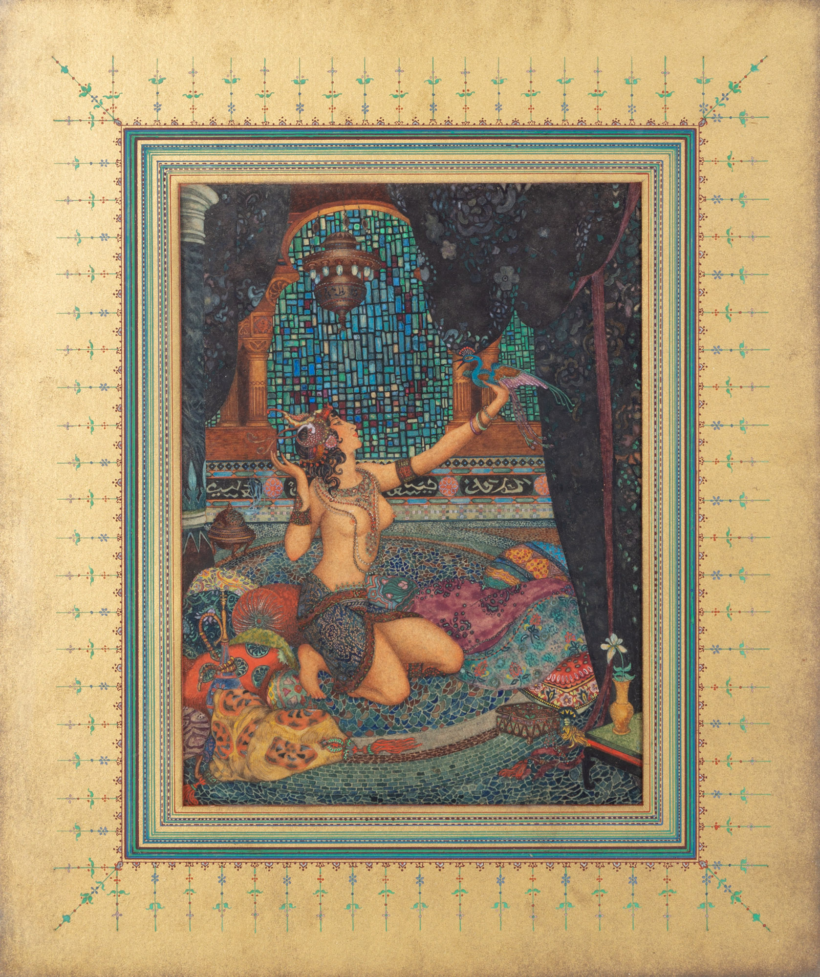INDO-PERSIAN PAINTING watercolor