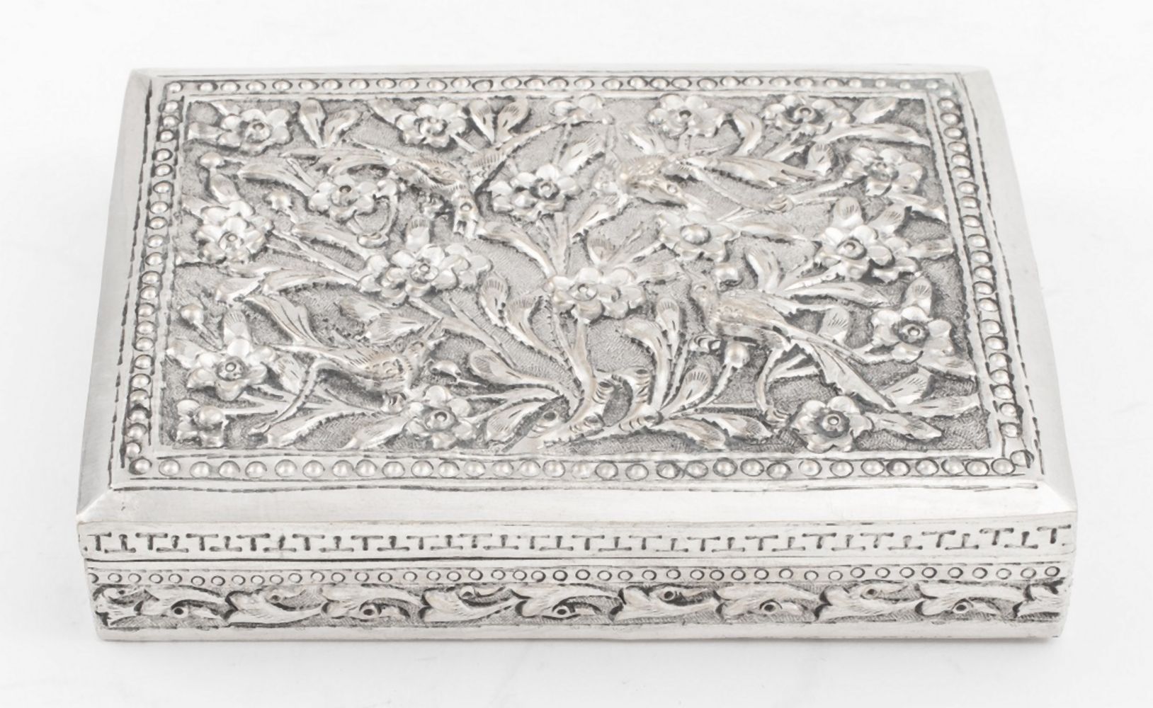 INDO-PERSIAN SILVER TABLE BOX, 20TH