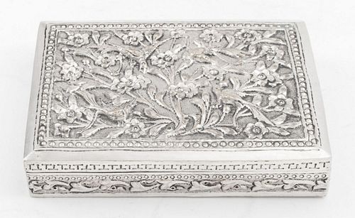 INDO-PERSIAN SILVER TABLE BOX, 20TH