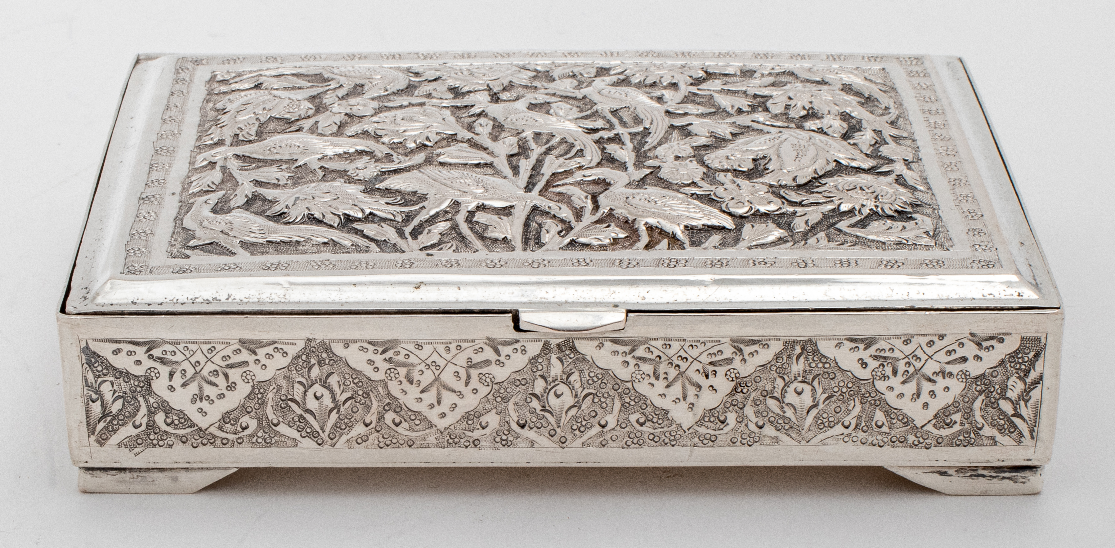 INDO-PERSIAN SILVER TABLE BOX