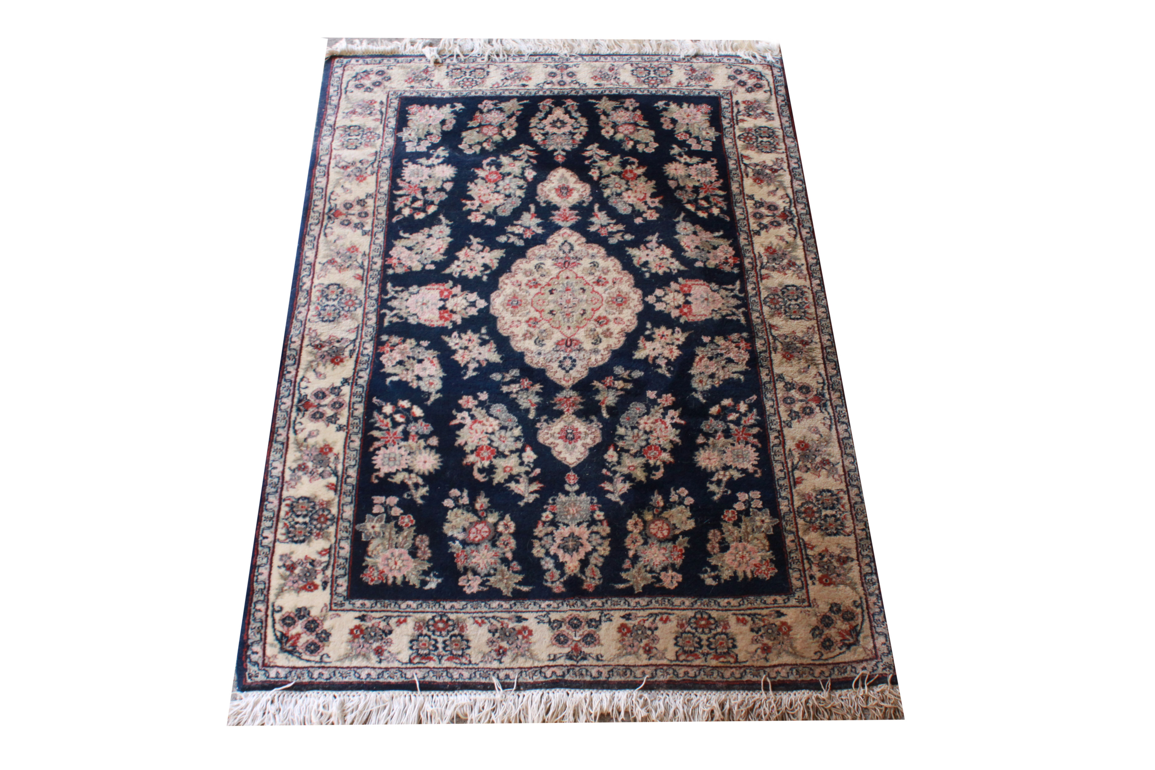 INDO PERSIAN WOOL FLORAL RUG 3' 10"