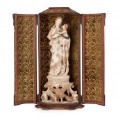INDO-PORTUGUESE GILT ALABASTER