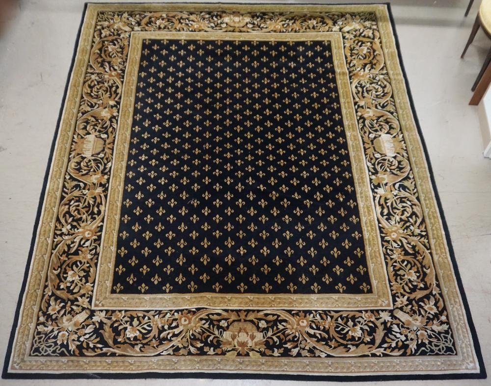 INDO-TABRIZ BLACK GROUND RUG, 13 FT