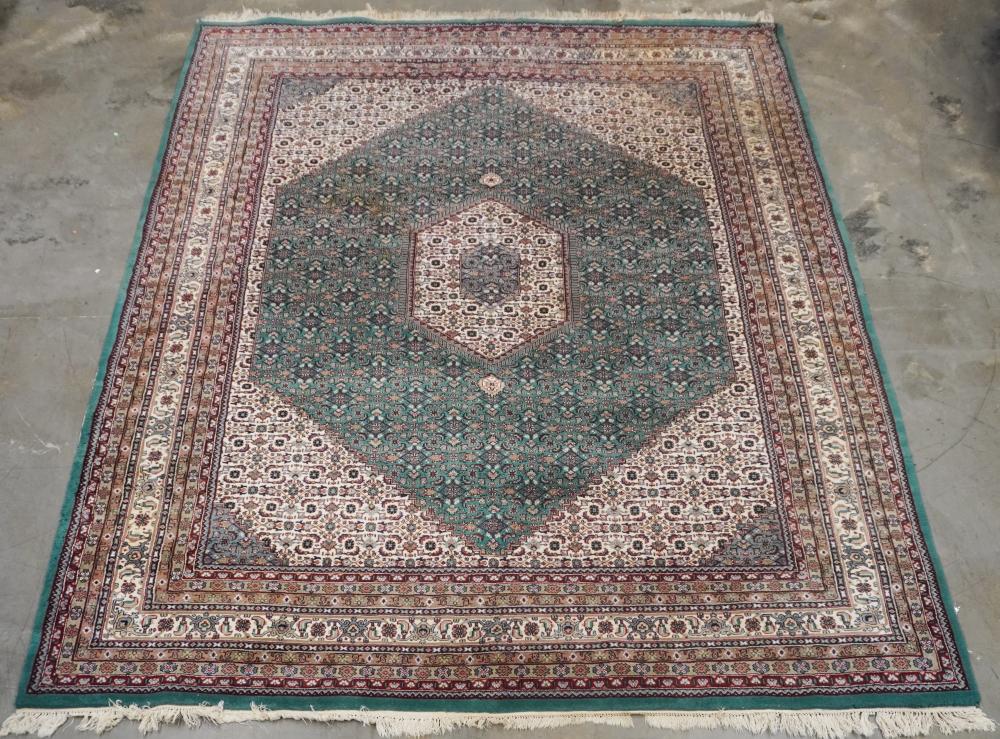 INDO-TABRIZ GREEN GROUND RUG 12