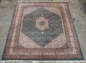 INDO-TABRIZ GREEN GROUND RUG 1
